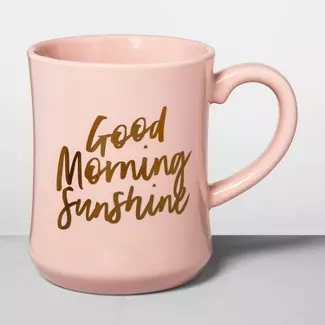 15oz Stoneware Good Morning Diner Mug Light Pink - Opalhouse™ : Target