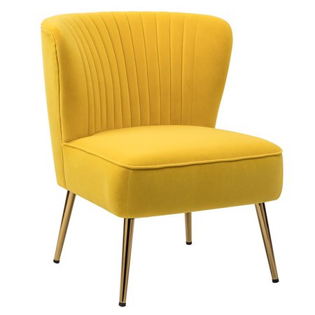 14Karat Home Monica Wingback Chair, Yellow - Walmart.com