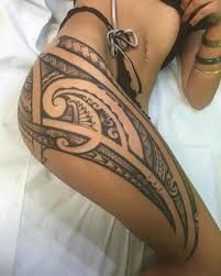 female tribal thigh tattoo - Google Search