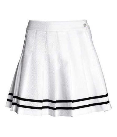 H&M White Pleated Skirt
