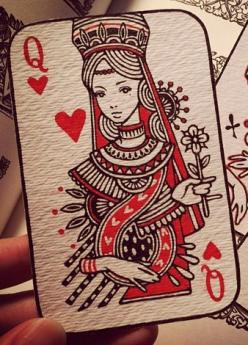 Red Queen of Hearts Card