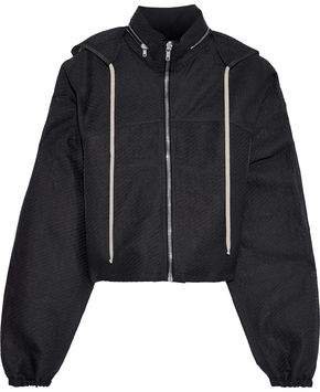 Cropped Paper-blend Cloque Hoodie