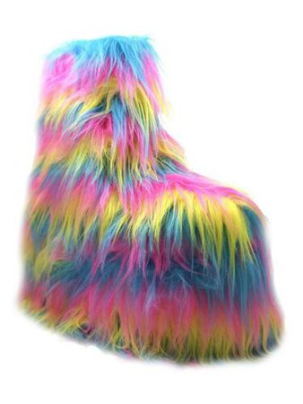 YRU Qomet Pastel Furry Fluffies Rave Kawaii Gothic Punk Platforms Boots Shoes | eBay