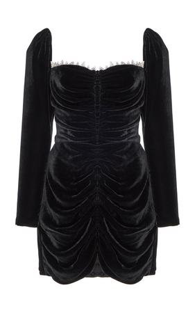 black velvet dress with sleeves