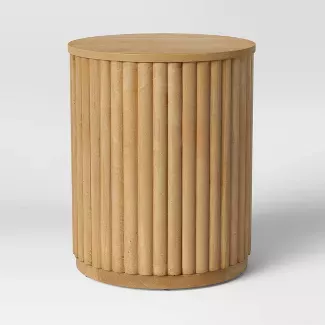 Wood Fluted Drum End Table Natural - Project 62™ : Target