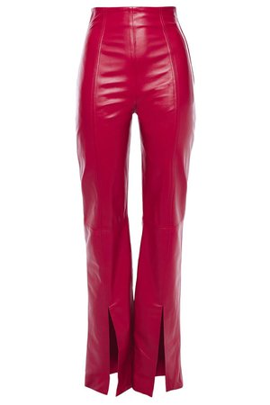 Claret Fonda two-tone leather bootcut pants | Sale up to 70% off | THE OUTNET | 16ARLINGTON | THE OUTNET