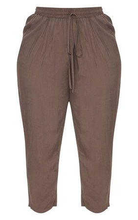 Plus Khaki Casual Pants | Plus Size | PrettyLittleThing USA
