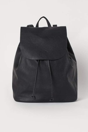 Backpack with Flap - Black