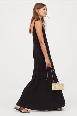 Ribbed Maxi Dress - Black - Ladies | H&M US