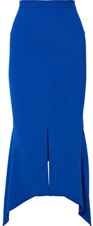 Milton Asymmetric Stretch-jersey Midi Skirt - Blue