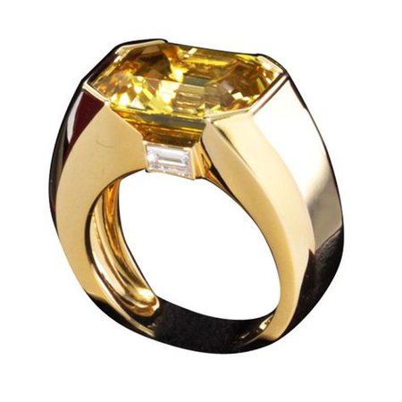 Cartier yellow sapphire and diamond ring