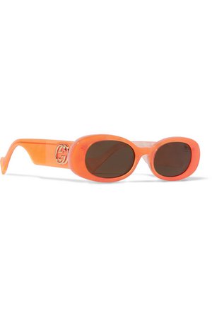 Gucci | Oval-frame acetate sunglasses | NET-A-PORTER.COM