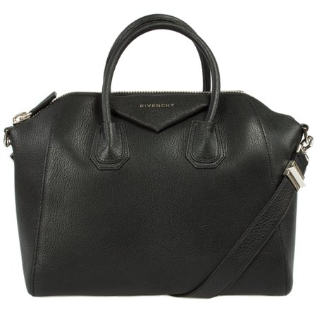 Foxy Luxury | Rakuten: Givenchy Antigona Sugar Goatskin Satchel Bag | Black w/ Silver Hardware | Medium