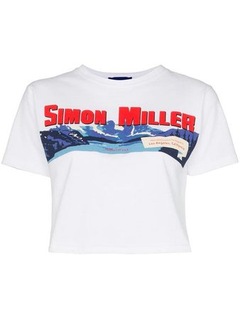 Simon Miller Rando cropped logo T-shirt $102 - Buy Online - Mobile Friendly, Fast Delivery, Price