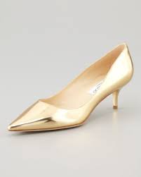 gold short heels