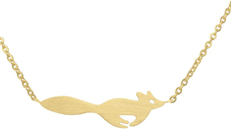 Amazon.com: Altitude Boutique Brushed Running Fox Necklace (Gold): Clothing