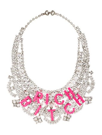Tom Binns Crystal 'Rich B*tch' Collar Necklace - Necklaces - W4T21729 | The RealReal