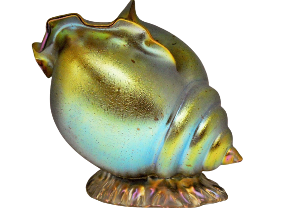 Loetz “Silberiris” glass sea-shell, circa 1896