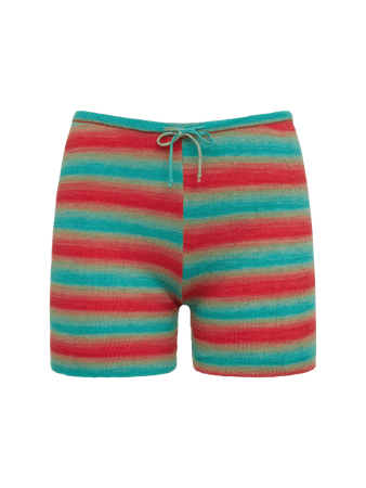 GIMAGUAS - OLIVIA STRIPED KNITTED COTTON SHORTS