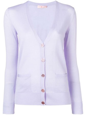 Purple Tory Burch V-Neck Button Cardigan For Women | Farfetch.com