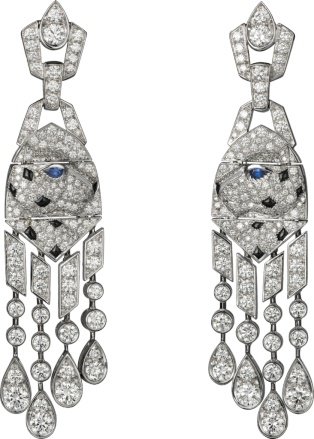 CRHP800918 - Panthère de Cartier earrings - Platinum, sapphires, onyx, diamonds - Cartier
