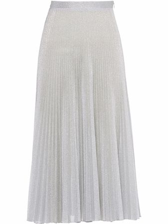 Shop Prada lurex sunray pleated midi skirt with Express Delivery - FARFETCH