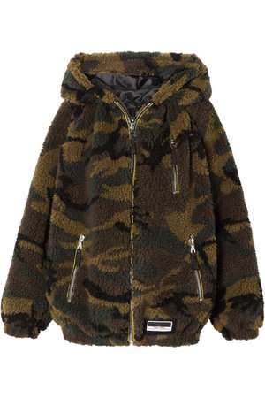 Miu Miu | Camouflage-print fleece hoodie | NET-A-PORTER.COM