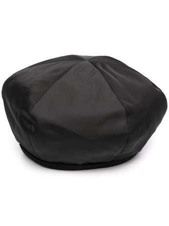Black Prada bow-detail panelled beret 1H0549P101820 - Farfetch