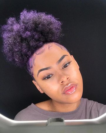 Purple natural hair afro puff (hair wax)