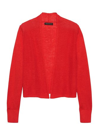 Linen Cardigan Sweater | Banana Republic red