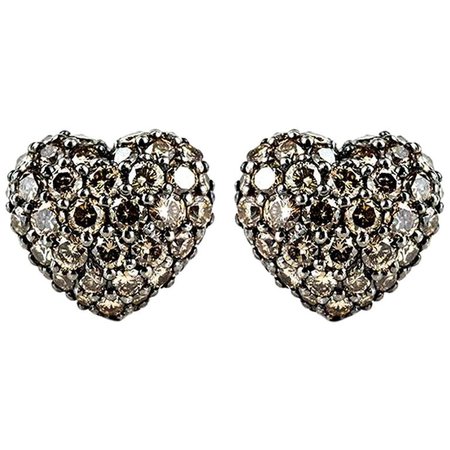Chopard 2.5ct Fancy Brown Diamond Heart Earrings
