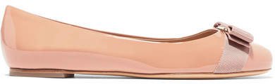 Varina Bow-detailed Patent-leather Ballet Flats - Blush