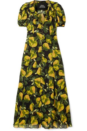 Marc Jacobs | Printed ruffled crepe midi dress | NET-A-PORTER.COM