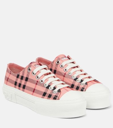 Vintage Check Canvas Sneakers in Pink - Burberry | Mytheresa