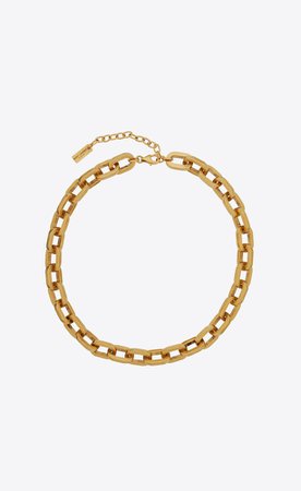 Squared cable chain choker in metal | Saint Laurent United States | YSL.com