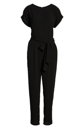 Halogen® Short Sleeve Jumpsuit (Regular & Petite) | black