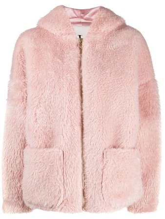 L’Autre Chose Blush Pink Faux Fur Jacket
