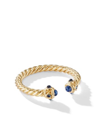 Shop David Yurman 18kt yellow gold 2.3mm Renaissance sapphire ring with Express Delivery - FARFETCH