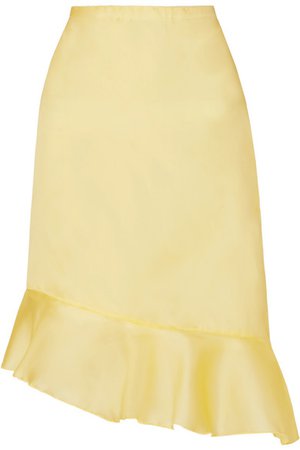 MaisonCléo | Kika asymmetric ruffled silk-georgette skirt | NET-A-PORTER.COM