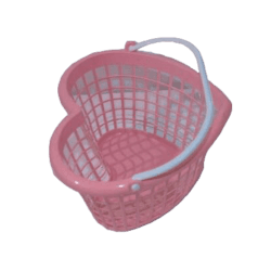 pink heart basket