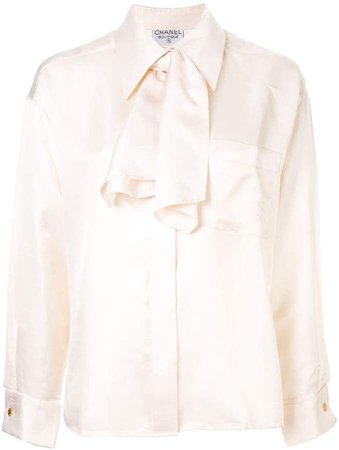 CHANEL PRE-OWNED oversized bow blouse