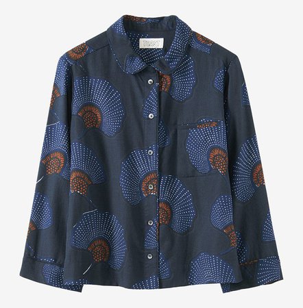 Ginkgo Print Silk Cotton PJ Shirt | TOAST