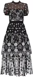 Amazon.com: Walnut Women's Dress Printed Cutout Embroidered Patchwork Round Neck Summer (Color : Black, Size : XL Code) : Clothing, Shoes & Jewelry