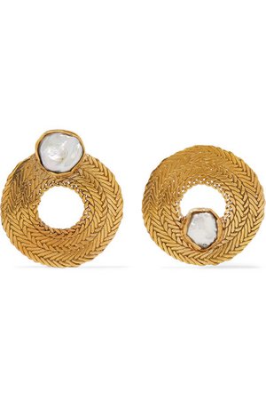 STVDIO | Colette gold-tone pearl earrings | NET-A-PORTER.COM