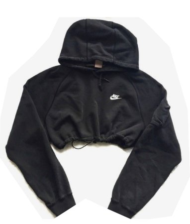 nike cropped black hoodie