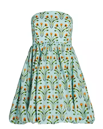 Agua by Agua Bendita Anamu Strapless Floral Cotton Mini Dress in floral | INTERMIX®