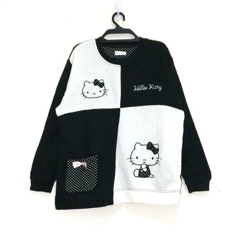 Rare Hello Kitty Colour Block Long Sleeve Pullover Crewneck | Etsy