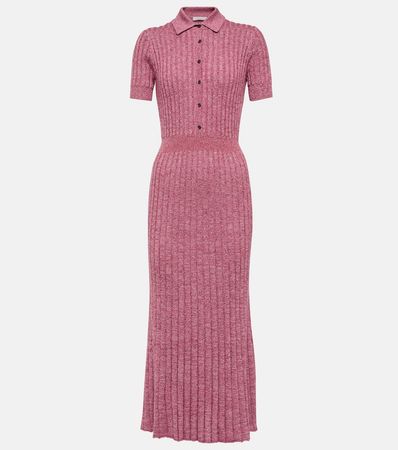 Pleated Cashmere And Silk Midi Dress in Pink - Gabriela Hearst | Mytheresa