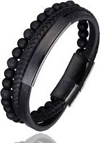 layered black bracelet