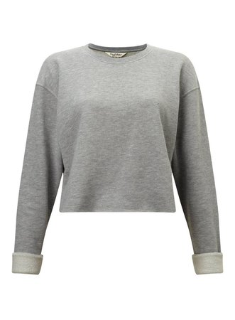 Miss Selfridge Grey Cropped Sweatshirt